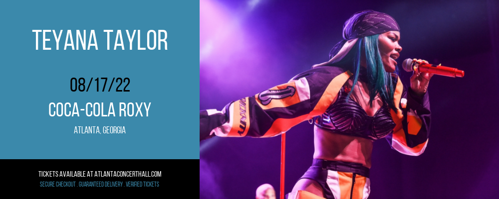 Teyana Taylor at Coca-Cola Roxy tickets Teyana Taylor at Coca-Cola Roxy