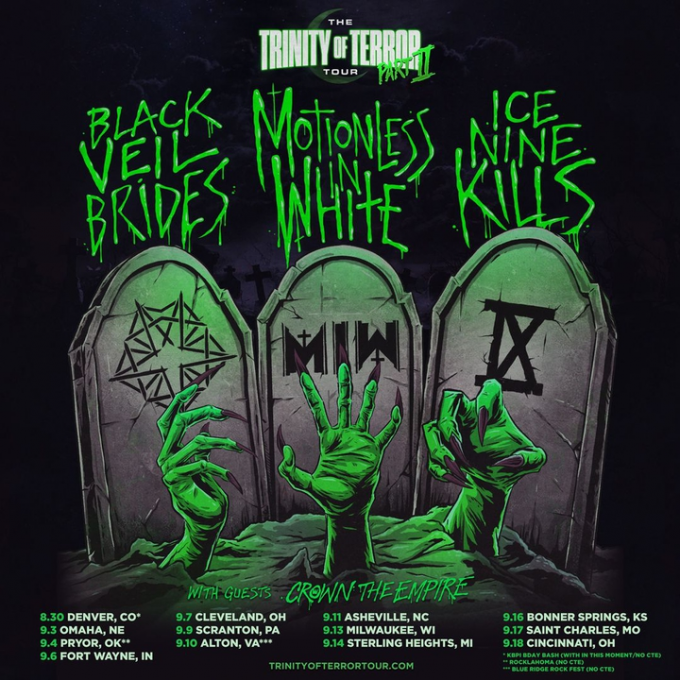 Trinity Of Terror Tour: Ice Nine Kills, Black Veil Brides & Motionless In White at Coca-Cola Roxy